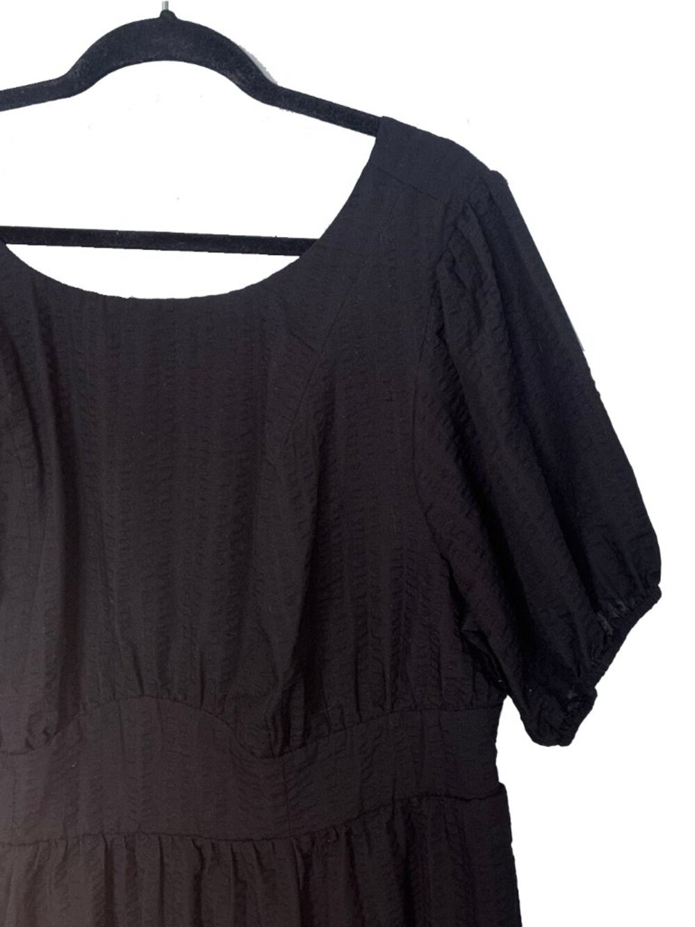 Torrid Retro Chic Black Textured Short Sleeve Sundress - Size 14-16 - NWT